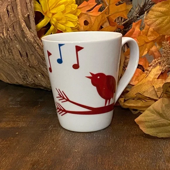 Starbucks holiday mug- red song bird cup